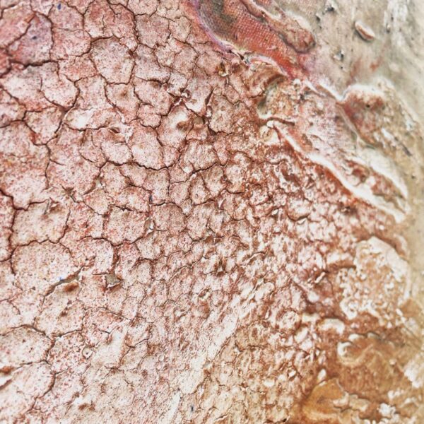 Rosa Pastell farbenes Strukturbild - mit Braunem rostigen abstrakten Mittelteil