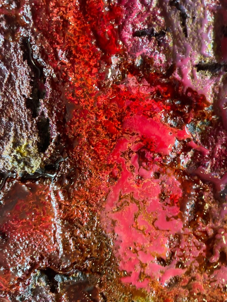 abstraktes Strukturbild rot Lava